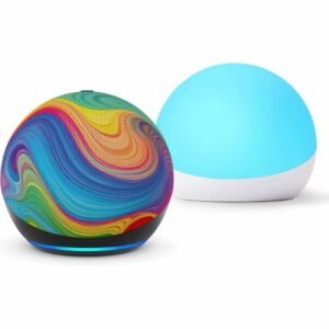 Amazon Echo Dot Kids, Includes 1 Year of Amazon Kids+ - Rainbow Swirl Amazon Echo Dot Kids, Includes 1 Year of Amazon Kids+ - Rainbow Swirl