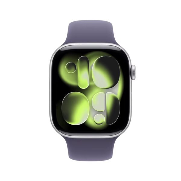 Apple Watch Series 11 (GPS) 46mm Silver Aluminum Case with Purple Fog Sport Band - S/M - Silver - (2025) Apple Watch Series 11 (GPS) 46mm Silver Aluminum Case with Purple Fog Sport Band - S/M - Silver - (2025)