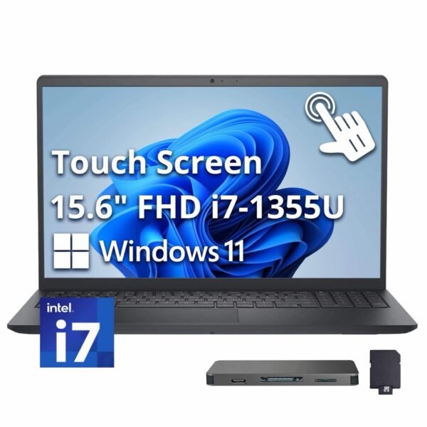 Dell 15.6" 2K Touchscreen Laptop - Intel 13th Generation Core i7 1355U - 16GB RAM - 512GB SSD - Win11 - Black