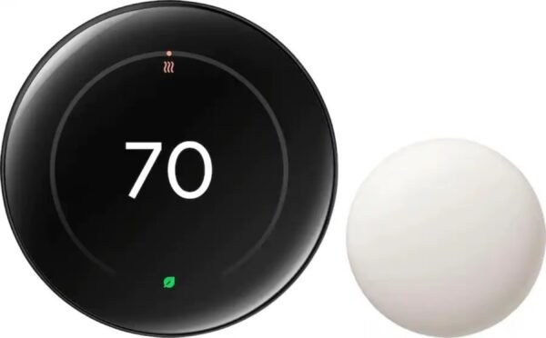 Google Nest learning Thermostat 4th Gen + Nest Temperature Sensor Polished Silver